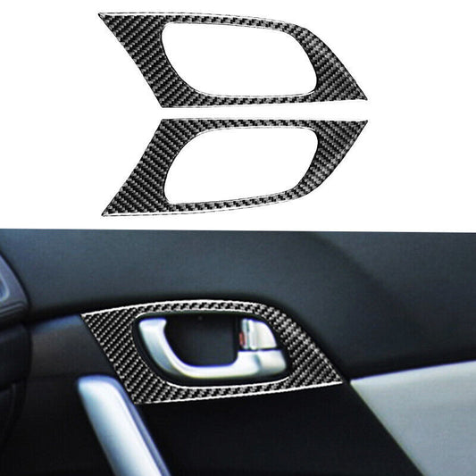 Real Carbon Fiber Car Interior Door Handle Cover Trim For 12-15 for Honda for Civic 9th