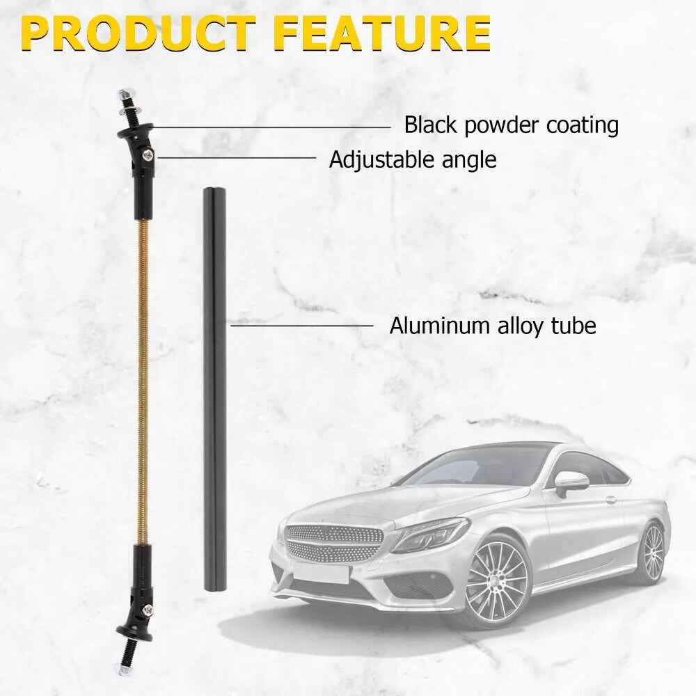 2 Black Adjustable Front Bumper Lip Separator Strut Support Rod Boiler- n
