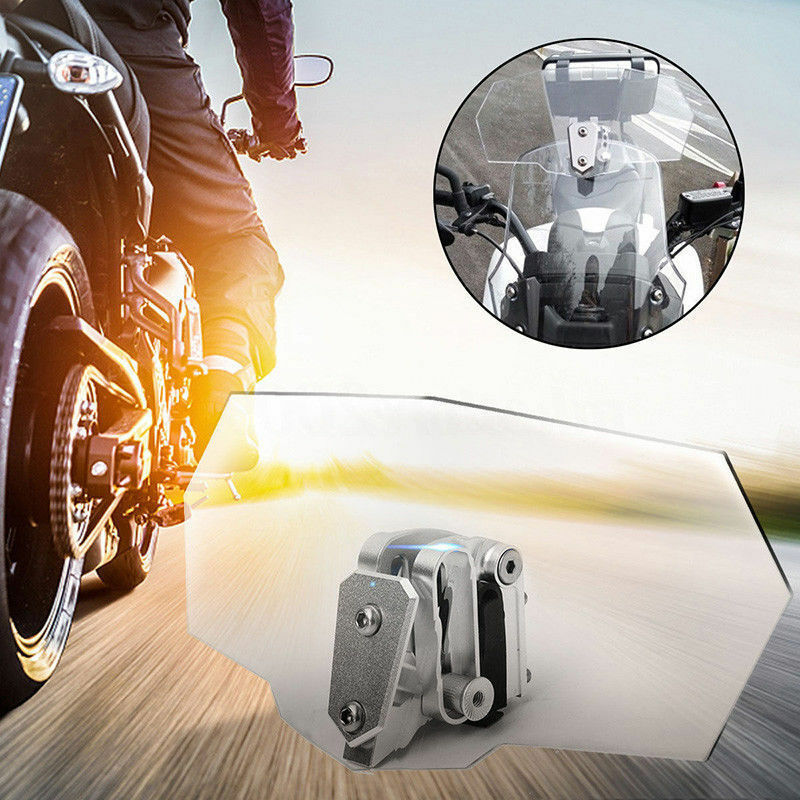 Adjustable clip-on windshield extension boiler windshield motorcycle
