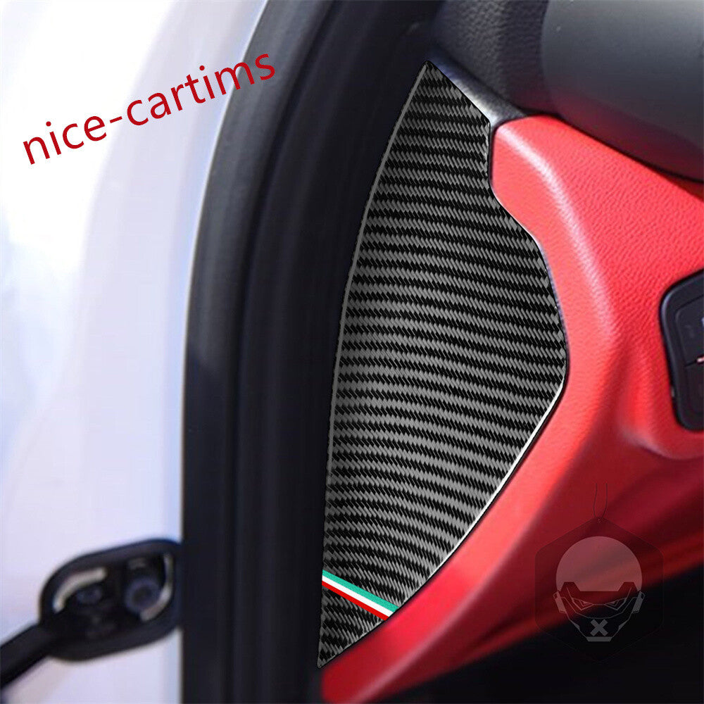 Carbon Fiber Front Door Buffer Cushion Slot Trim for Alfa Romeo Giulia 2017-2021