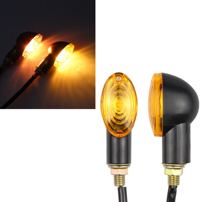 2-pack motorcycle turn signal lights, motorcycle halogen indicator lights, flashing amber light - n