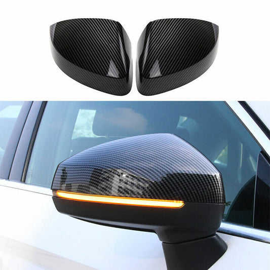 For 14-2020 for Audi A3 S3 ABS Carbon Fiber Rear View Side Door Mirror Cover Trim 2P