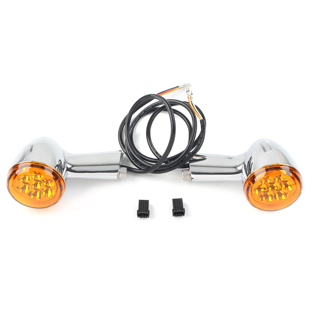 LED Blinker hint for Harley Sportster XL 883 1200 92-22 Chrom+Gelb