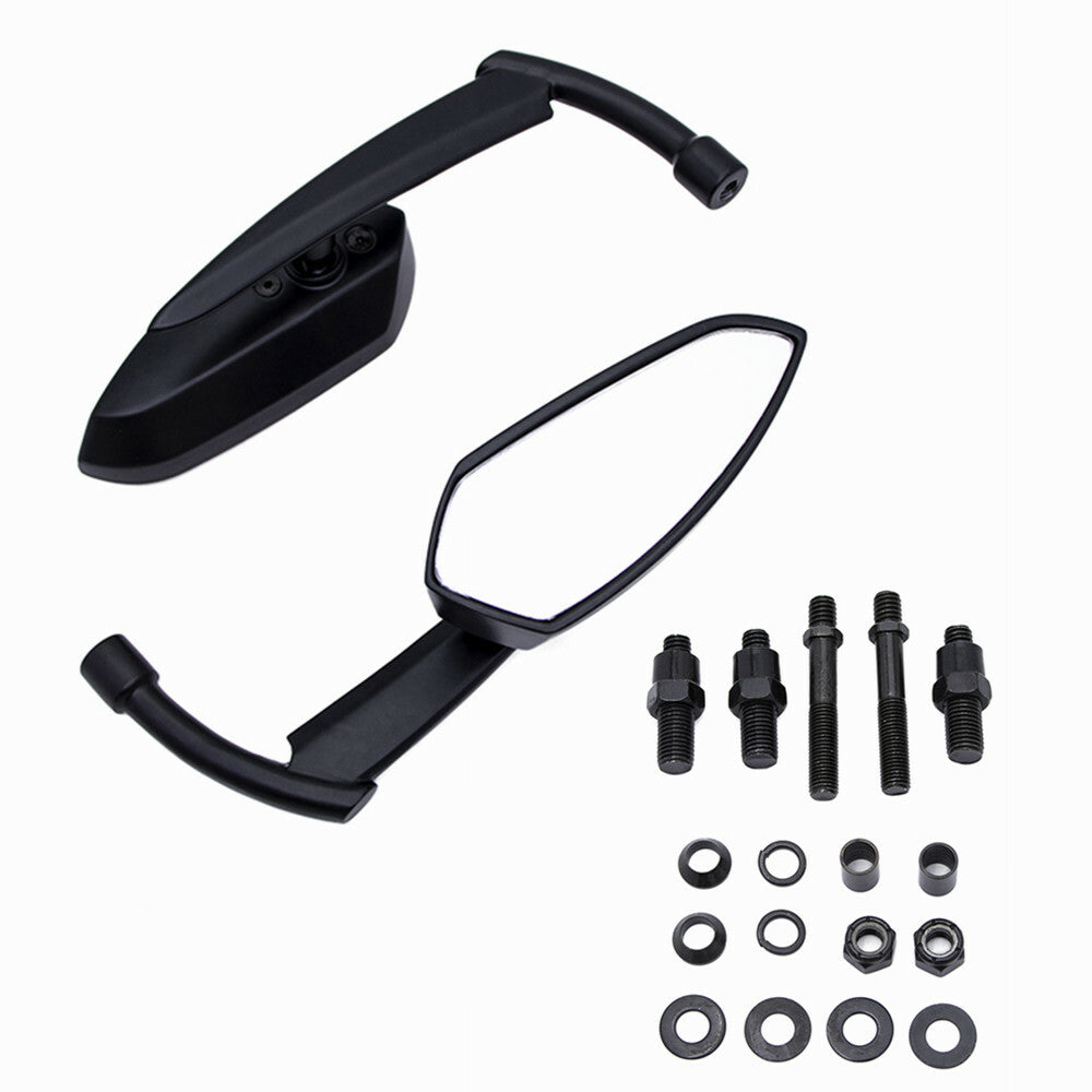 2X Motorcycle Black Blade Rearview Side Mirror for Harley for Kawasaki for Yamaha for Honda Q