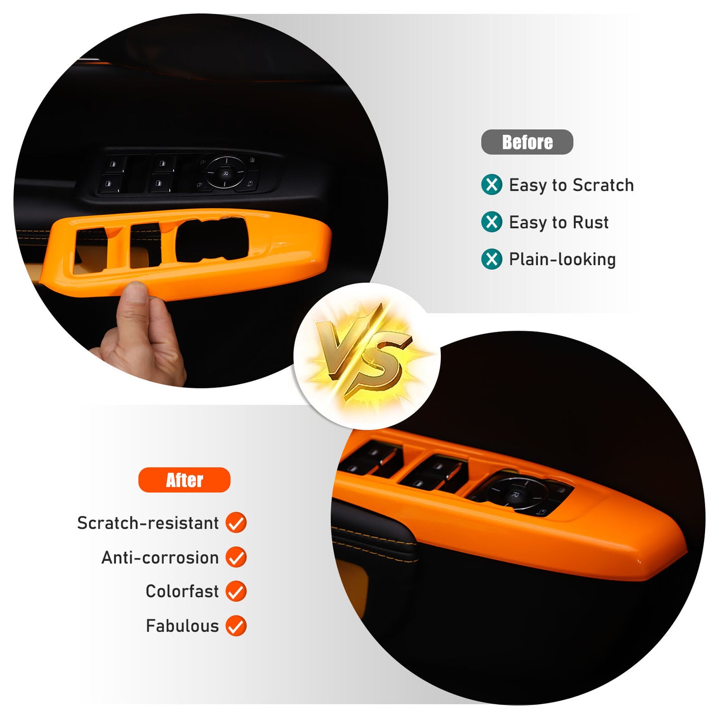 Orange color for 2024 Ranger window control panel, power window switch cover, ABS- n