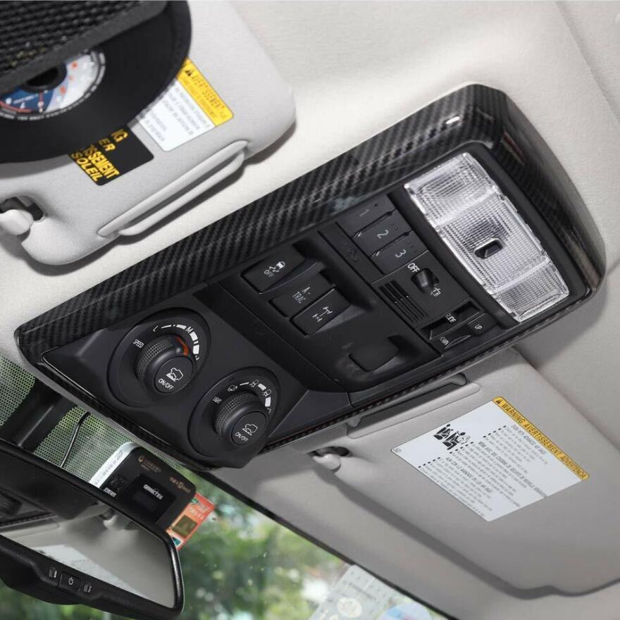 Carbon fiber roof reading light cover trim for Toyota 4Runner TRD 10-2023