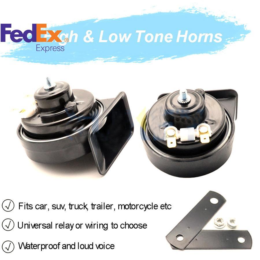 110-125db Loud Waterproof Motorcycle Universal Snail Horn Relay Wiring Harness