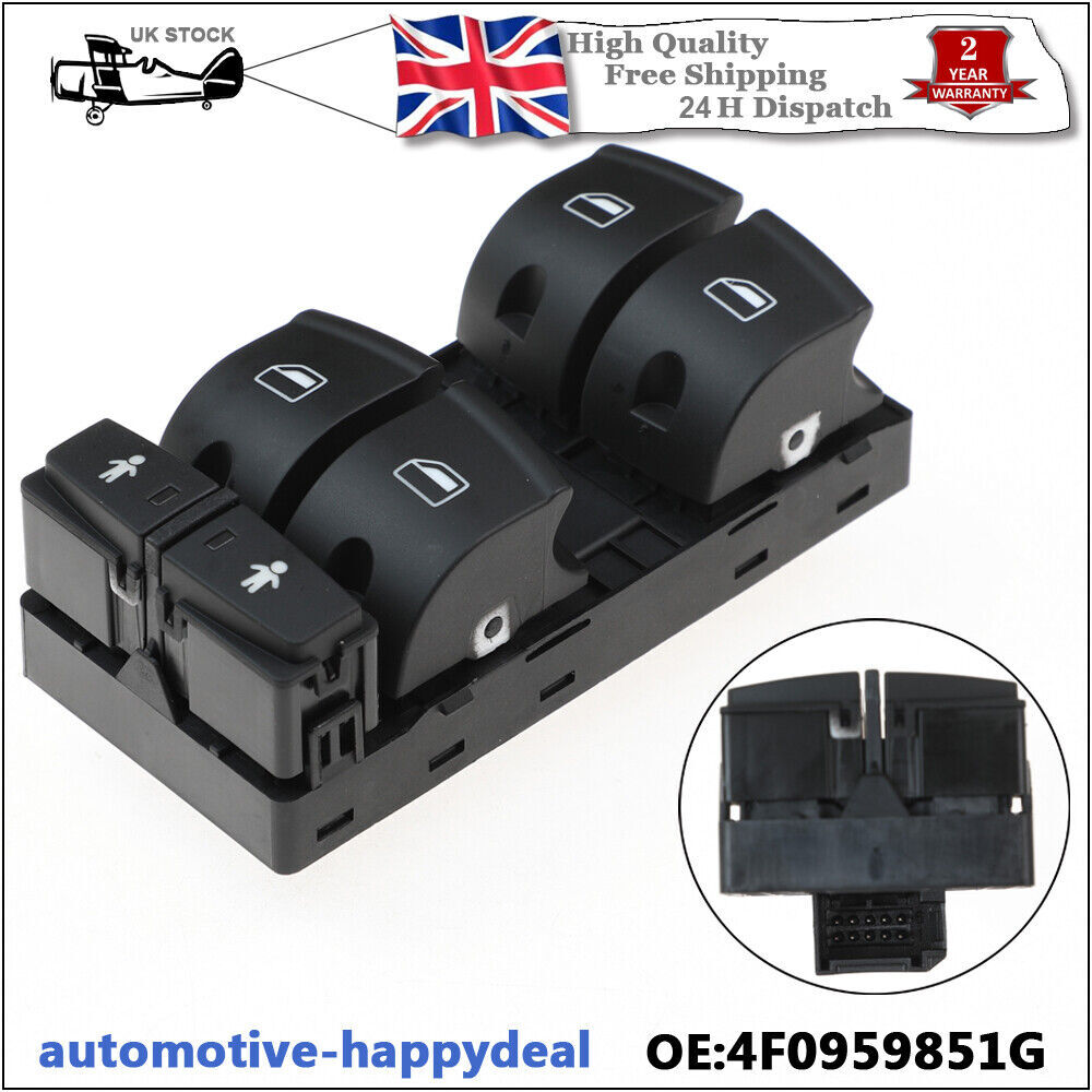 4F0959851G for AUDI A6 C6 Q7 2004-2011 DRIVER SIDE FRONT ELECTRIC WINDOW SWITCH