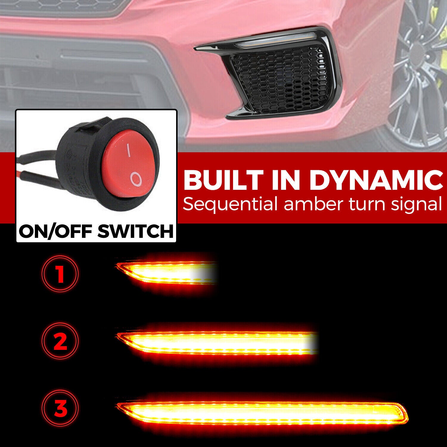 LHRH For 2018-up for Subaru WRX STI Sequential/Switchback LED DRL Fog Light Bezels