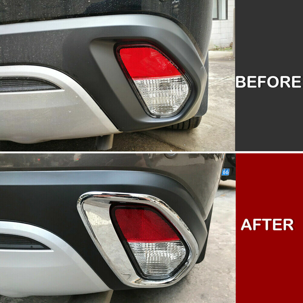 Chrome 2X Rear Fog Lamp Light Frame Cover Trim for Mitsubishi Outlander 2016-21