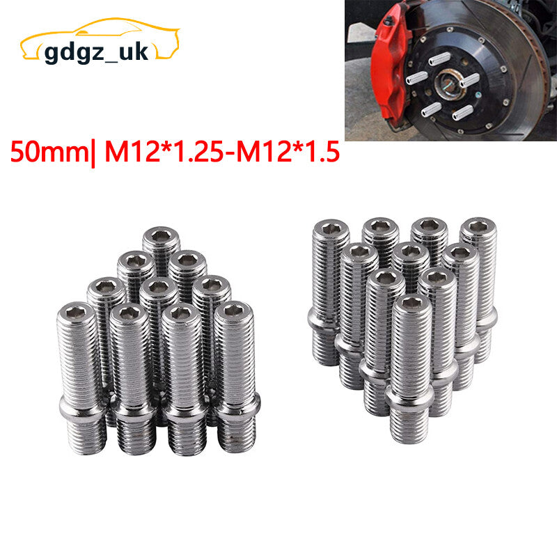 20pcs M121.25 to M12x1.5 Extended Wheel Stud Conversion Lug Bolt Screw Adapter