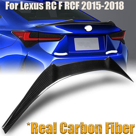 Rear Trunk Spoiler High kick Wing Lip REAL CARBON for Lexus RC F RCF 2015-2018 n