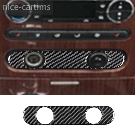 Carbon Fiber Center Cigarette Lighter Panel Cover for Ford F-150 FX4 2004-2008 B