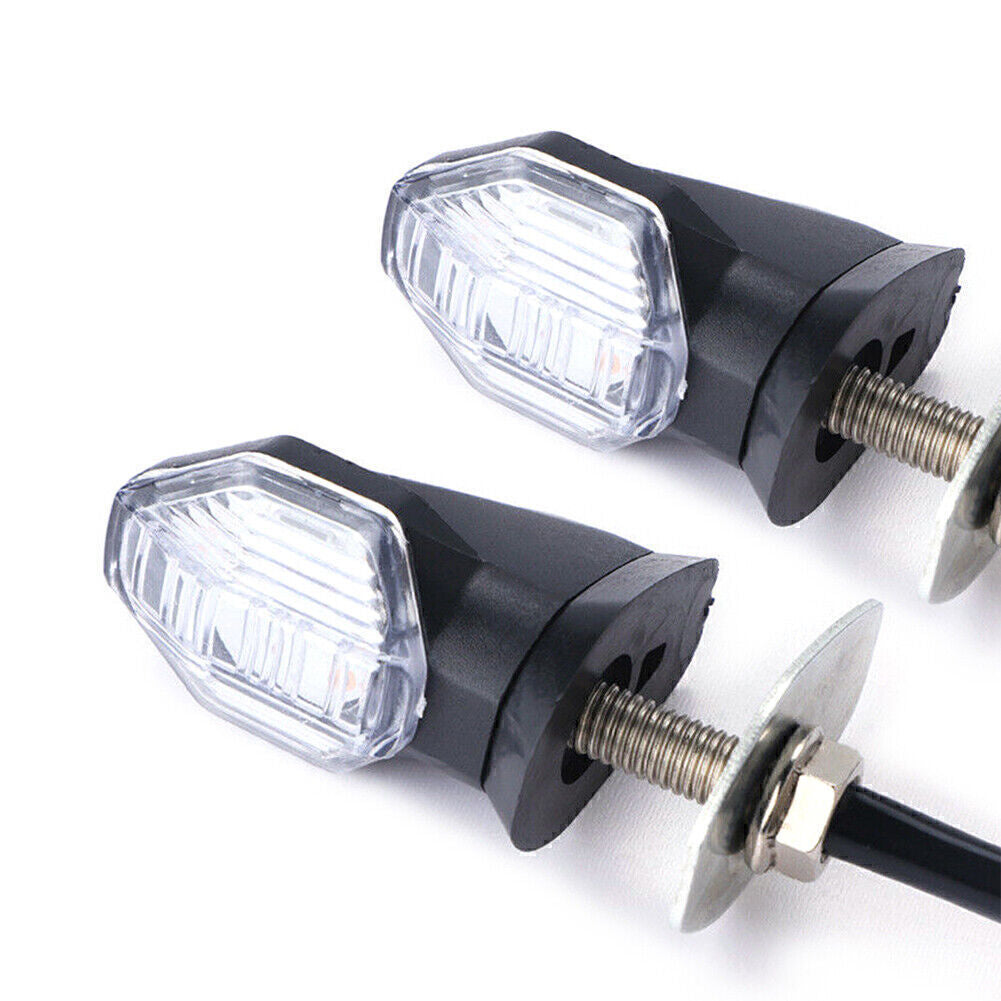 2x Motorcycle Universal LED Turn Signals Light Blinker Amber Indicator Lamp 12V Q