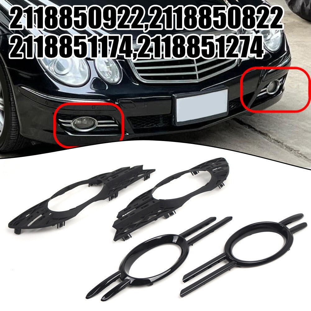 Front Fog Light Grill Chrome Trim Cover Set for Mercedes-Benz E-CLASS W211 06-09