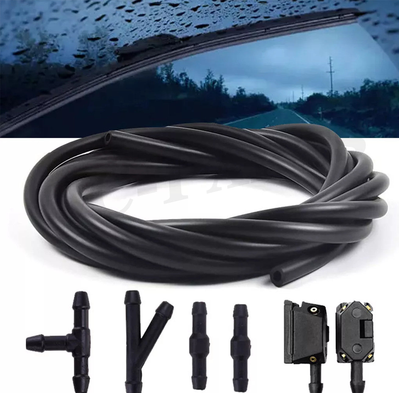 Universal 2-meter 3.5mm windshield washing machine nozzle hose with connector TY straight