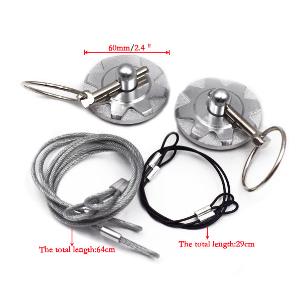 Universal silver CNC blank aluminum racing car cover pin exterior kit, repairable. n