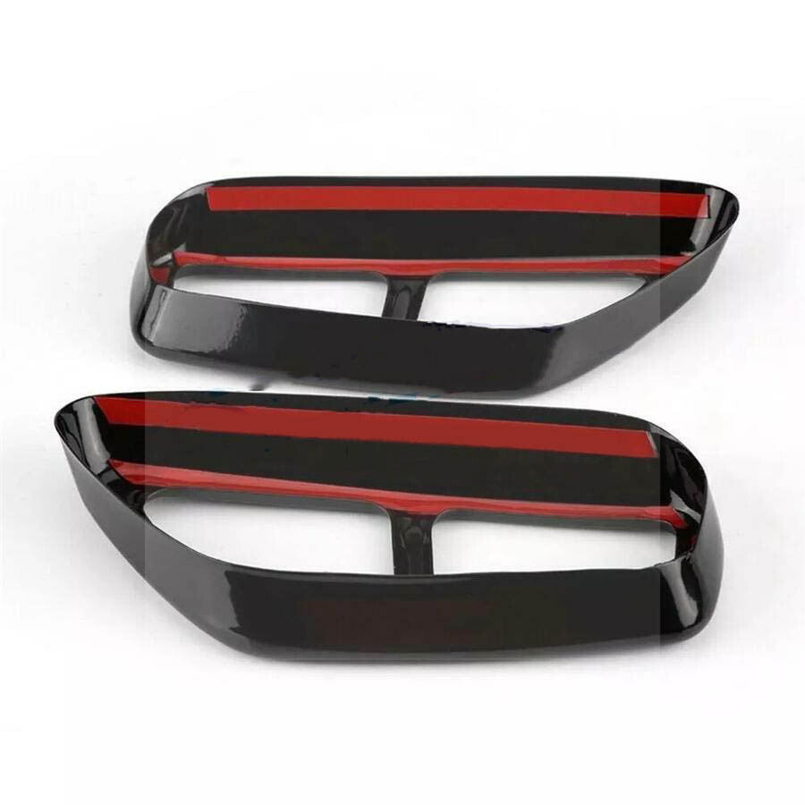 2x Rear Dual Exhausted Muffler Cover Trim For 2017-18 for BMW 5 Series G30 G31 Black Q