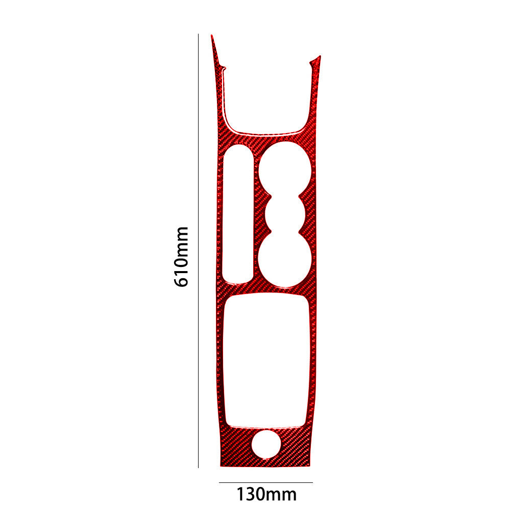 Red Carbon Fiber Center Floor Console Frame Cover Trim for Ford Fiesta 2011-2015