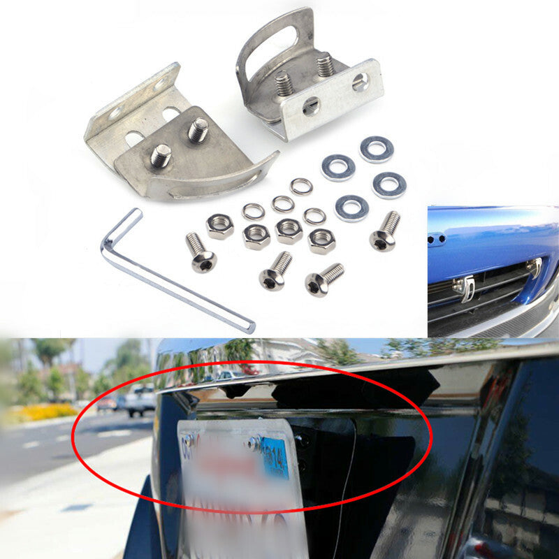 Car SUV Angle Adjustable Bumper License Plate Relocator Bracket Holder Mount Kit