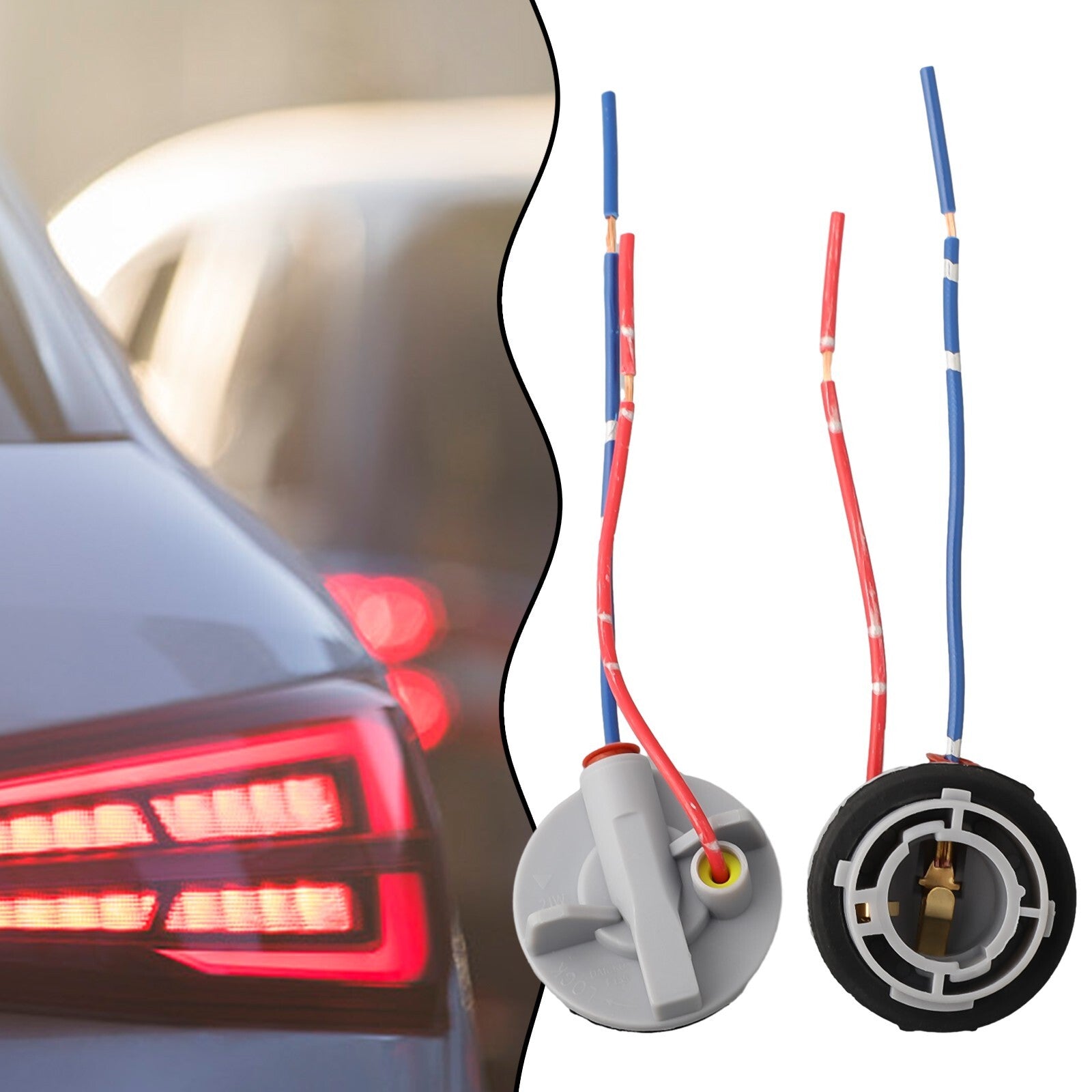 2x Bulb Holder Connectors for Brake Lights in Cars and Motorcycles