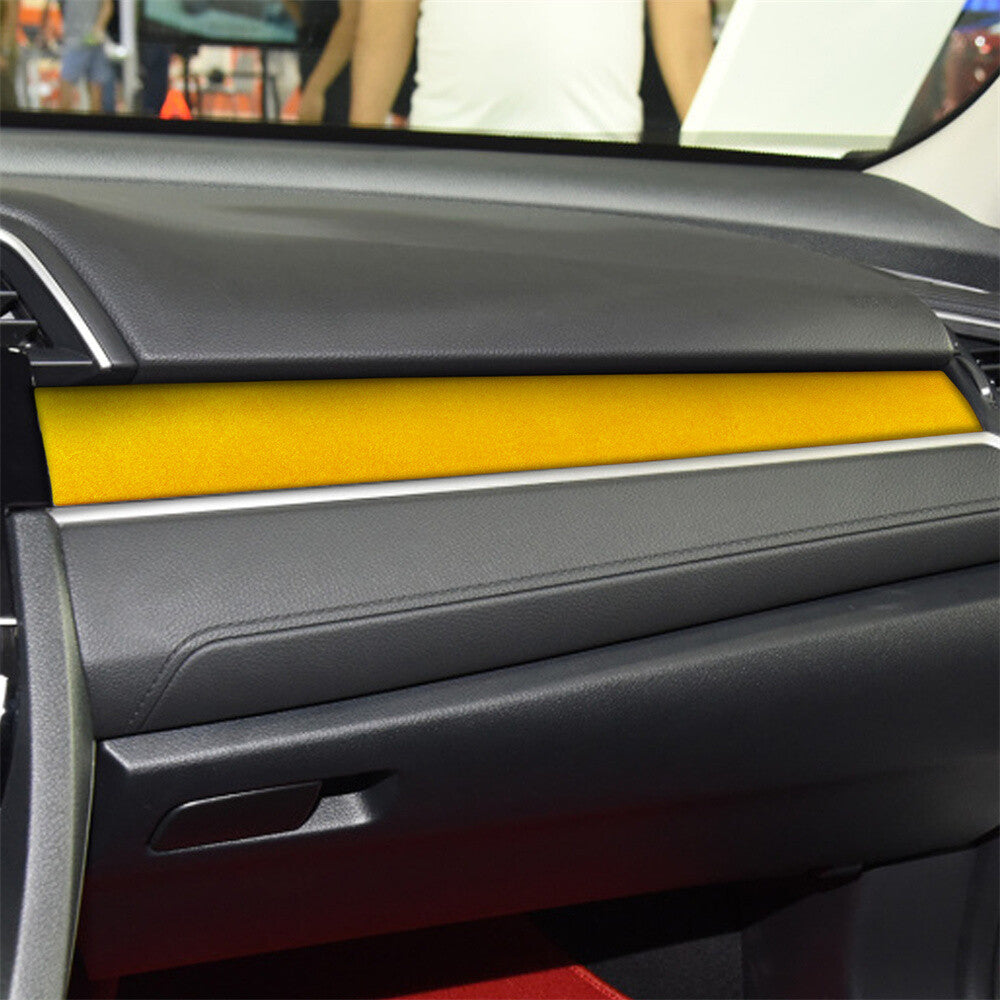 Suede Yellow Center Console Dashboard Copilot Panel Trim for Honda for Civic 2016-21