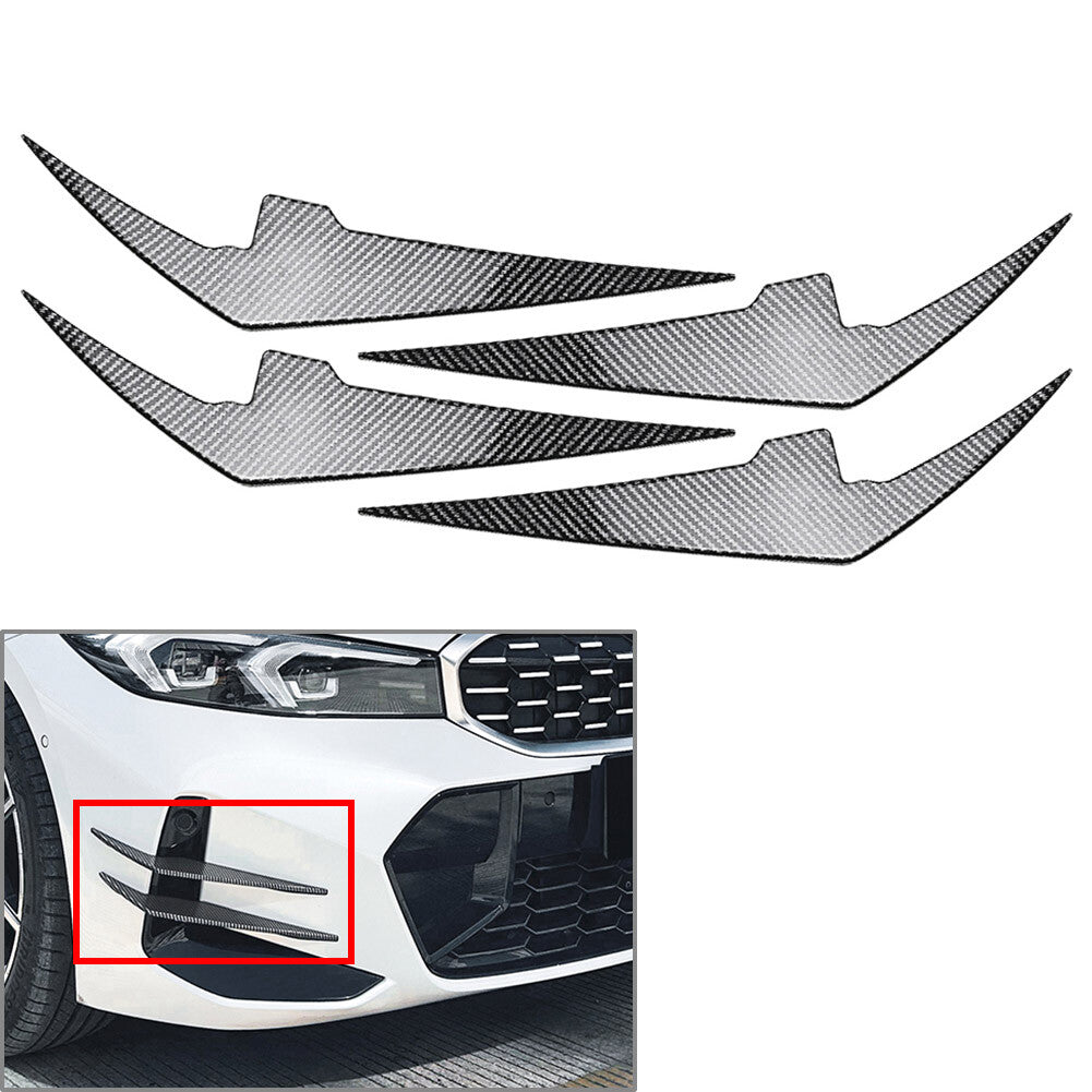 4x Front Bumper Side Spoiler Splitter Fit for BMW 3 Series G20 G21 LCI M Sport 2023+