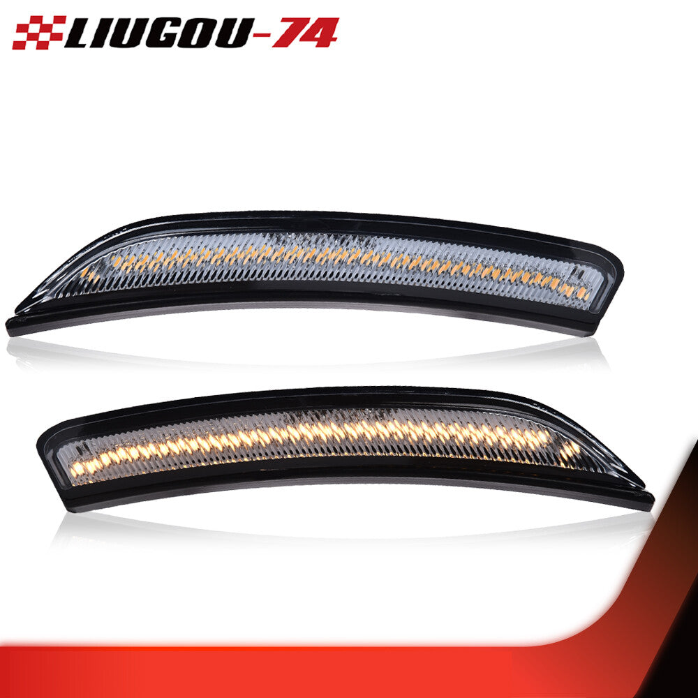 Fits 2015 2016 2017 for for CHRysler 200 Amber Led Side Marker Lights Smoked Lens 2 pcs - v