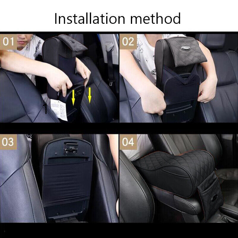 1-pack of polyurethane synthetic leather universal automotive armrest cover box pillow memory foam cushion - n