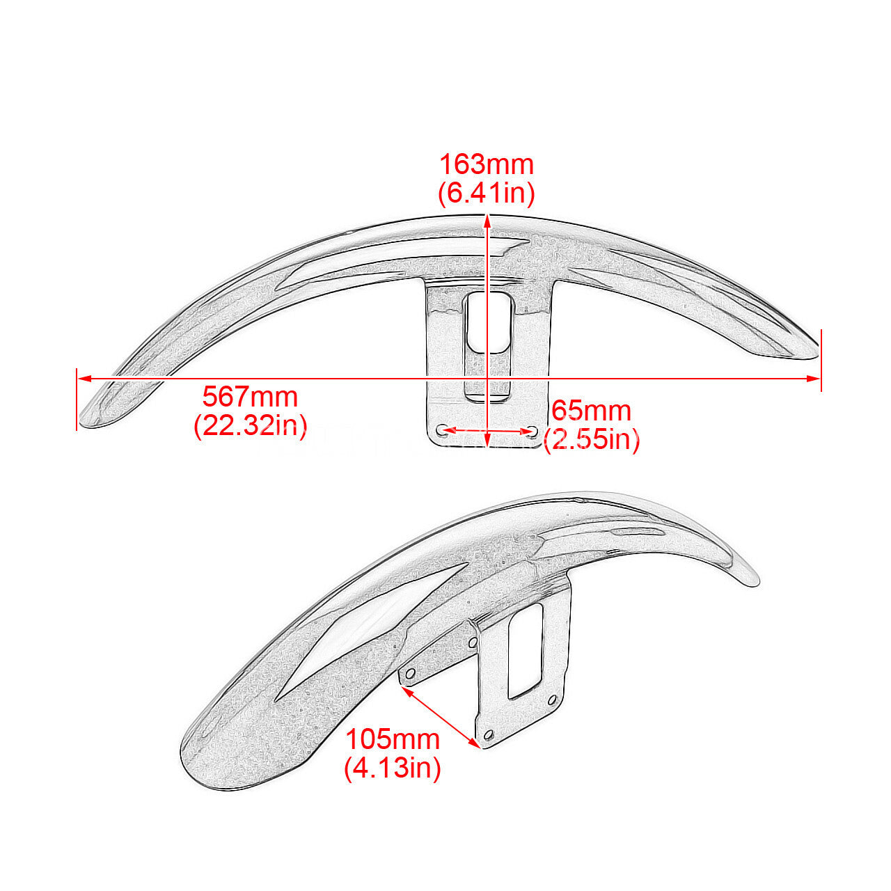Gloss Black Front Fender Mudguard Splash Cover Fit for Harley Sportster XL 883