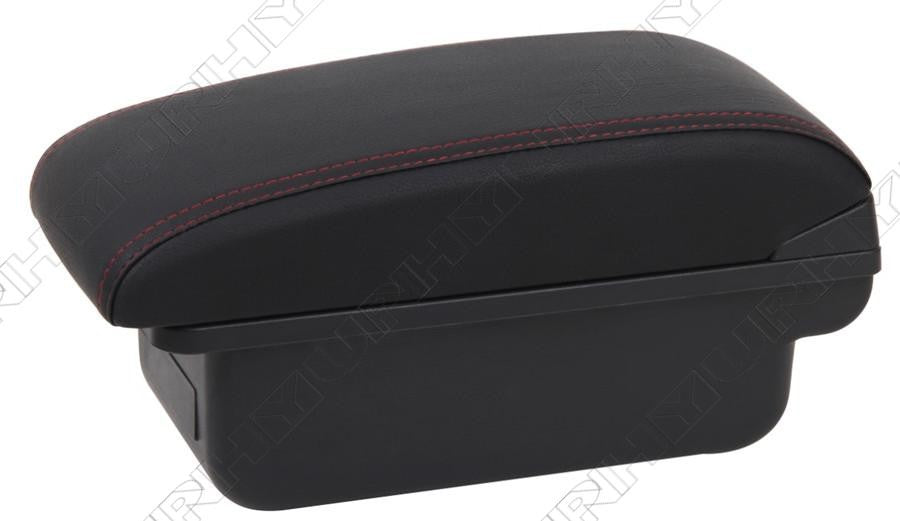 New Heavy Duty Single Layer Flat Style Central Container Armrest Box PU Leather Q