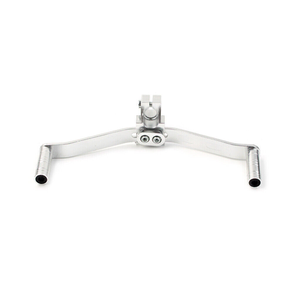 1PC Motorcycle Dual Way Gear Shift Lever Footrest Pedal Shifter Silver Aluminum Q