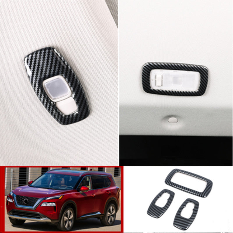 For Rogue 21-23 ABS Carbon Fiber Rear Reading Light Lamp Frame Cover Trim n