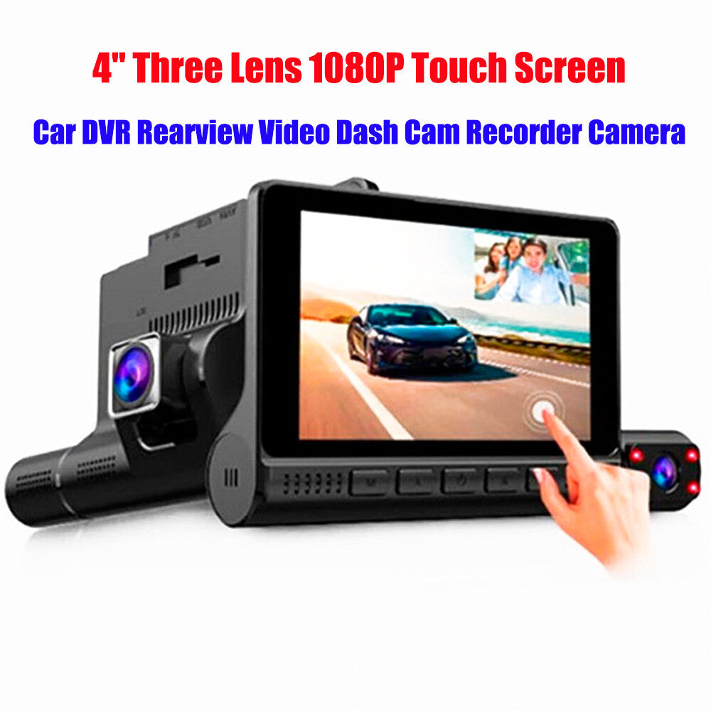 1080P Touchscreen Triple-Lens High-Definition Car DVR Rearview Video Recorder Camera n