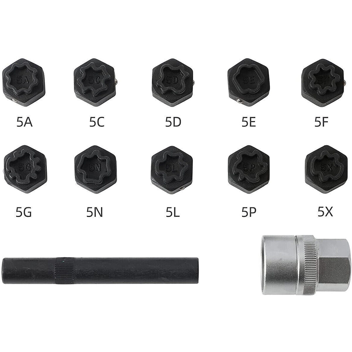 12pcs Car Wheel Locking Lug Nut Master Set Lock Key Removal Tool Socket Kit Q