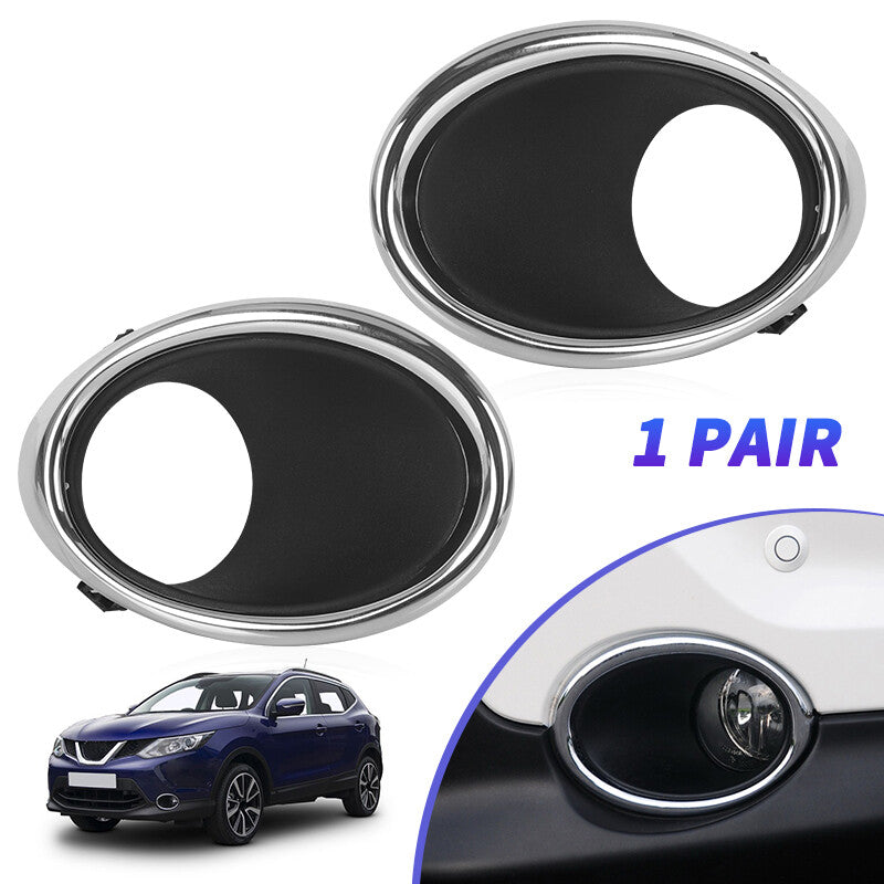 2Pcs Front Fog Light Lamp Cover Trim Bezel Fit For 2014-2017 for Nissan Qashqai J11