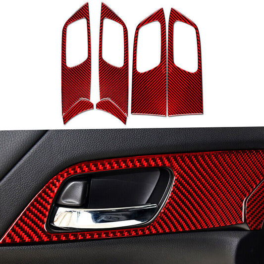 carbon fiber interior door handle cover trim for Honda Accord 2014-17