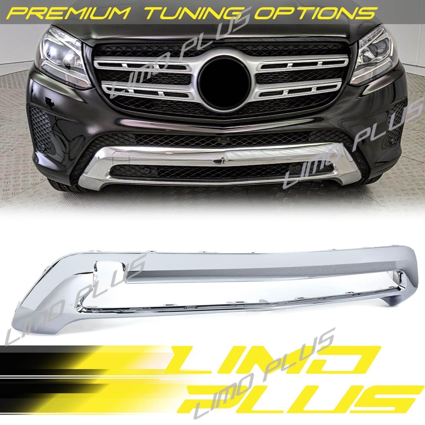 for Mercedes GLS450 2017-2019 Bumper Face Bar Trim Molding Step Pad Front Chrome Q
