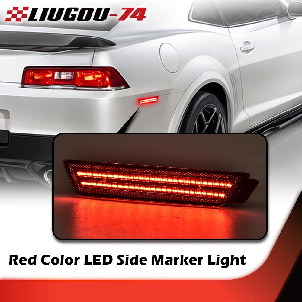 Fits 10-15 for Camaro Rear Fender LED Side Marker Light Smoke Lens Brand New - v