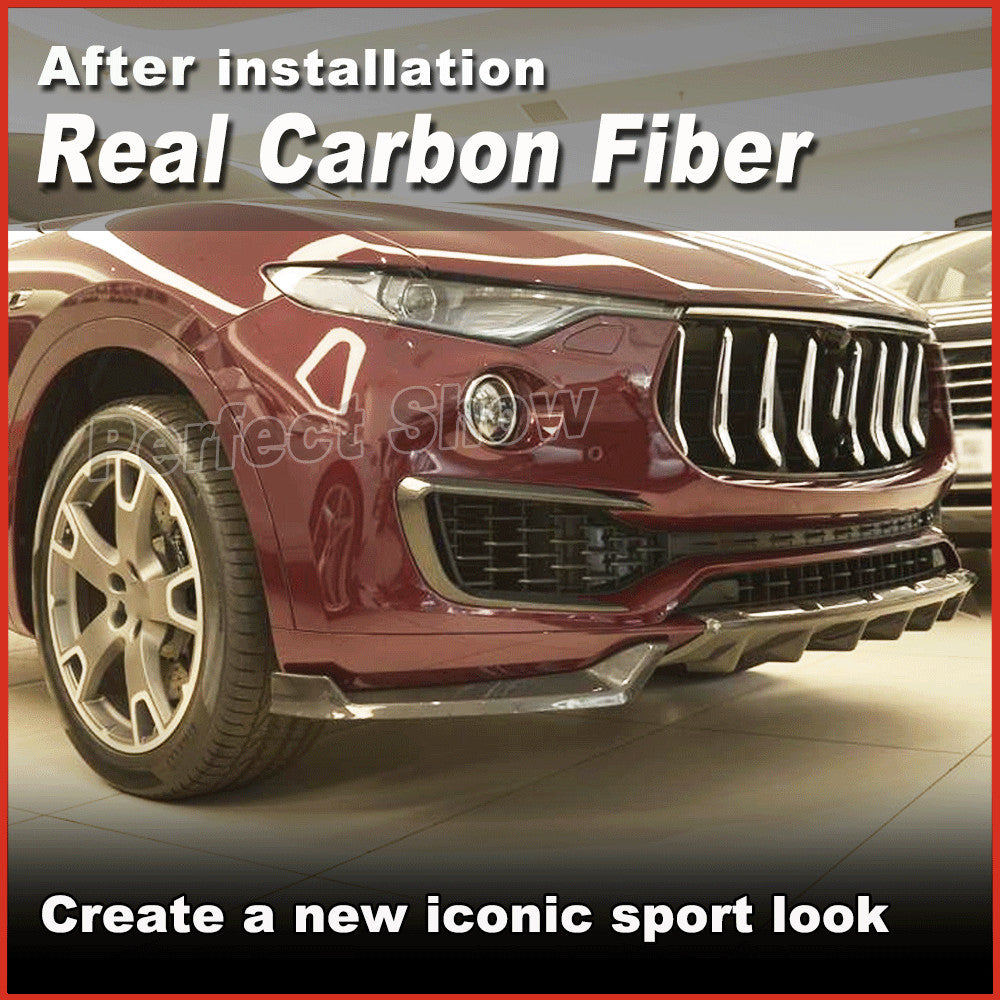 Fit for Maserati for Levante 2016-17 Front Bumper Splitter Canards Fins Carbon Fiber