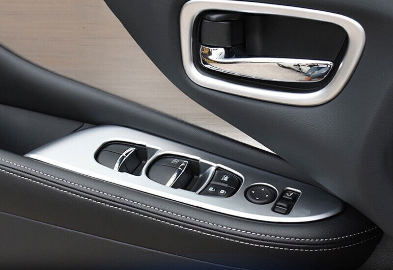 Glass Window Lifting Lock Panel Trim Fit for Nissan Murano 2015-21 Silver Matte