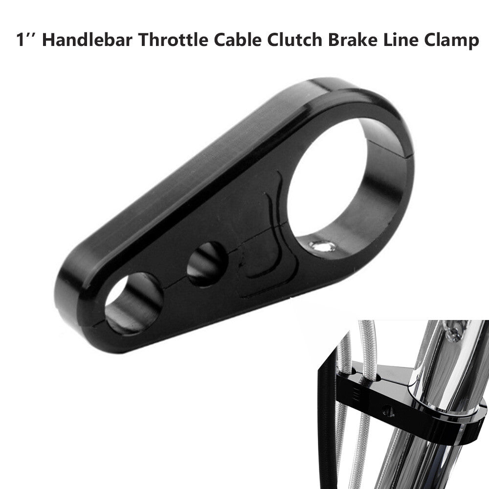Black 1-inch handlebar clutch cable brake clamp for Harley-Davidson General Motors - n