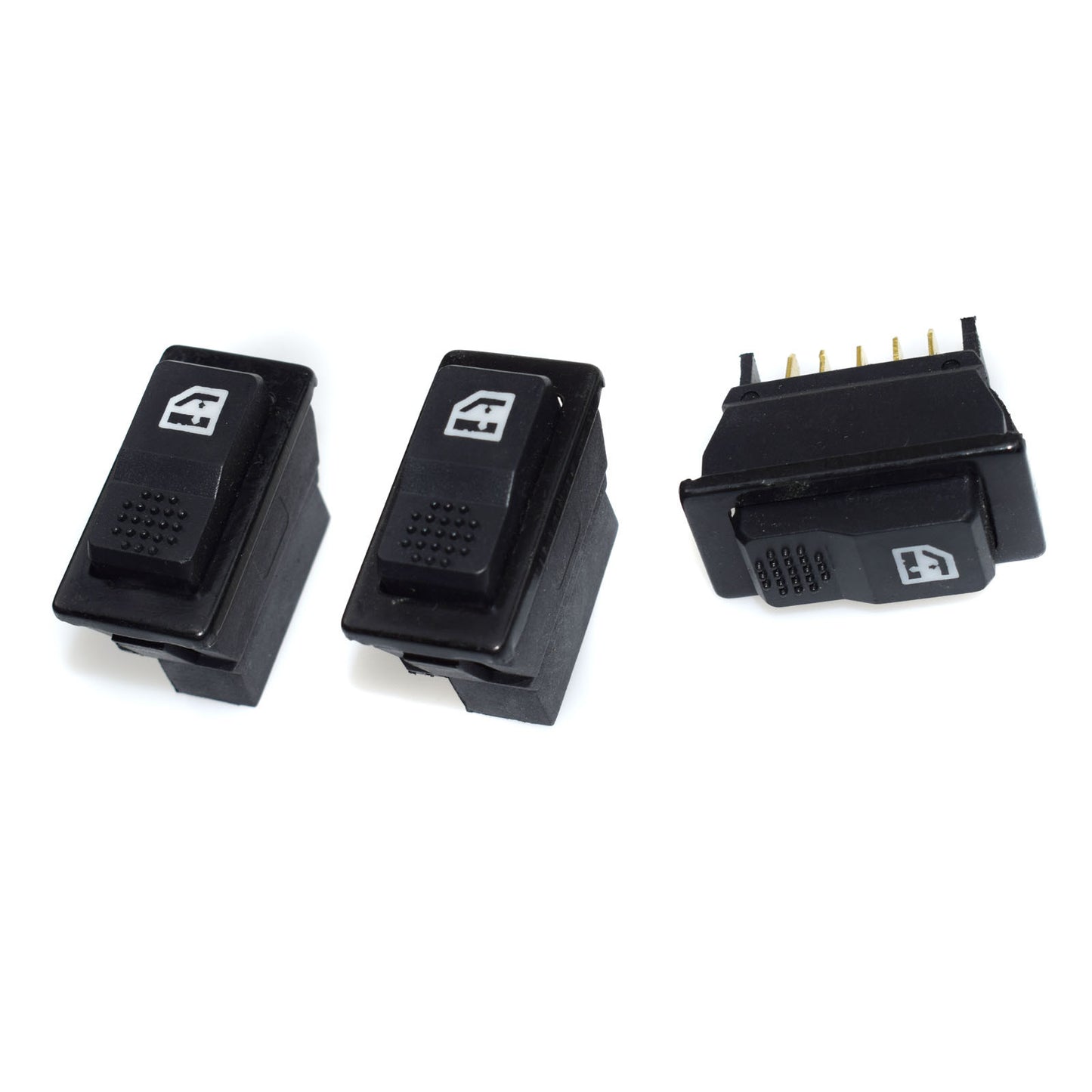 Brand new 5-pin power window switch for universal 12V 20A, signature set of 3 pieces - n