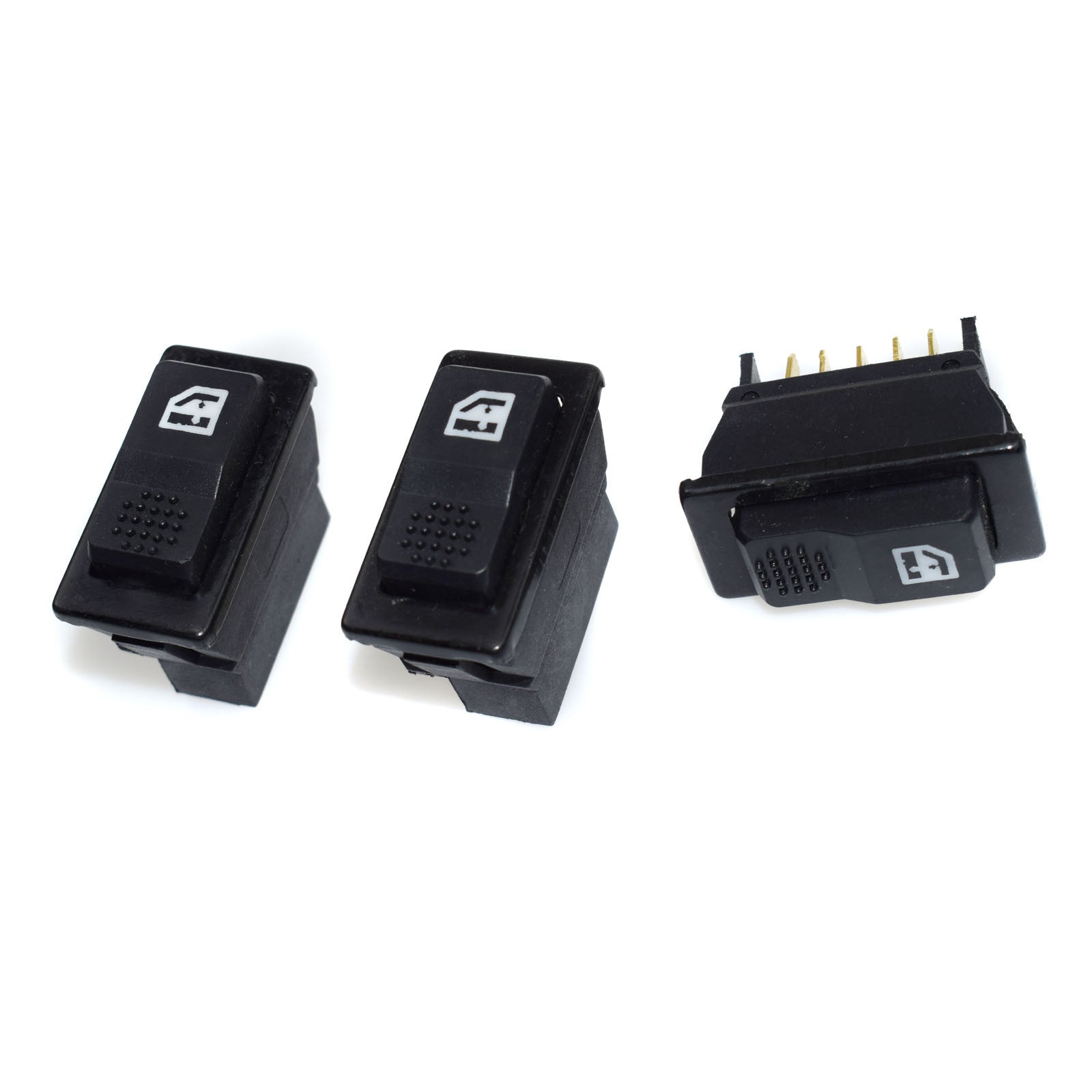 Brand new 5-pin power window switch for universal 12V 20A, signature set of 3 pieces - n