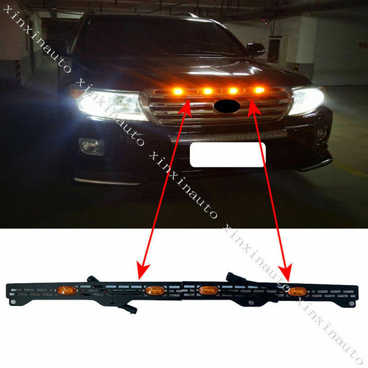 4 LED Front Bumper Grille Light Bars Decor trim for Toyota for Land Cruiser 12-2015