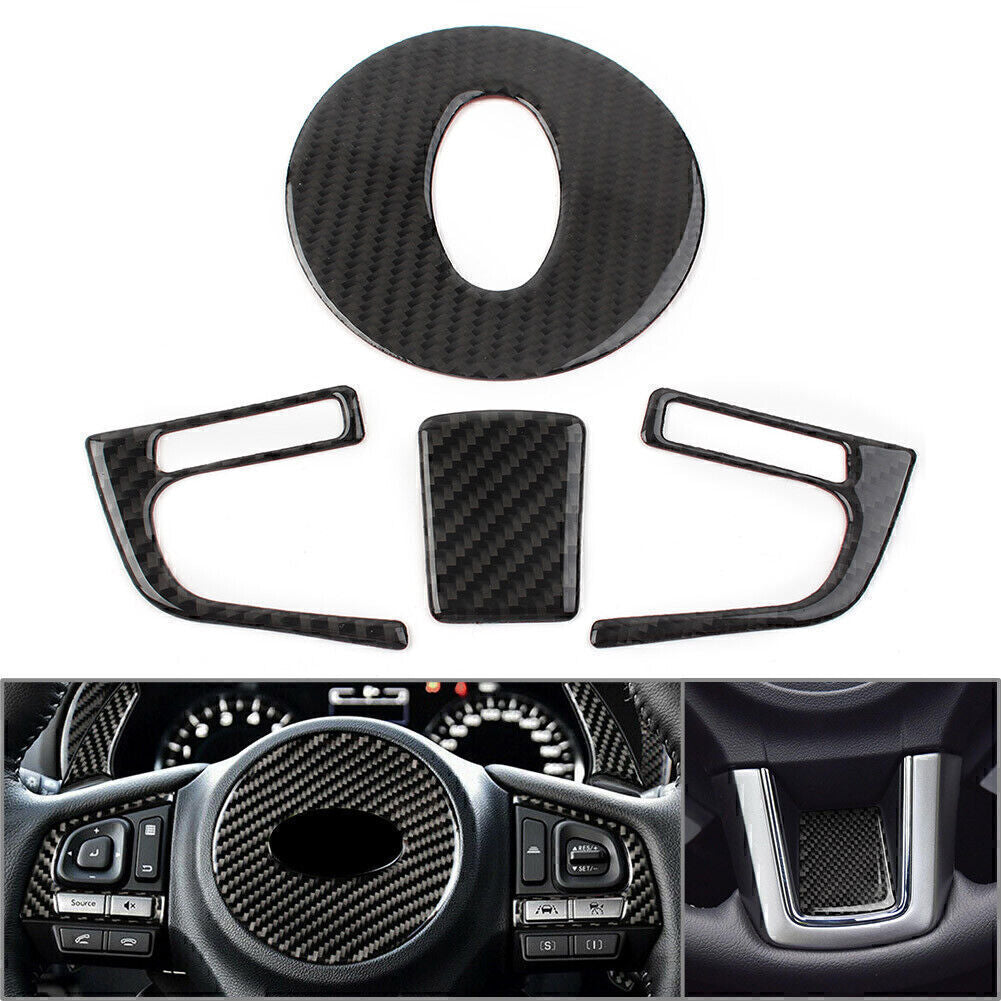 4 Pcs Carbon Fiber Steering Wheel Cover Kit for Subaru Forester 2013-2018 2017