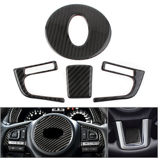 4 Pcs Carbon Fiber Steering Wheel Cover Kit for Subaru Forester 2013-2018 2017