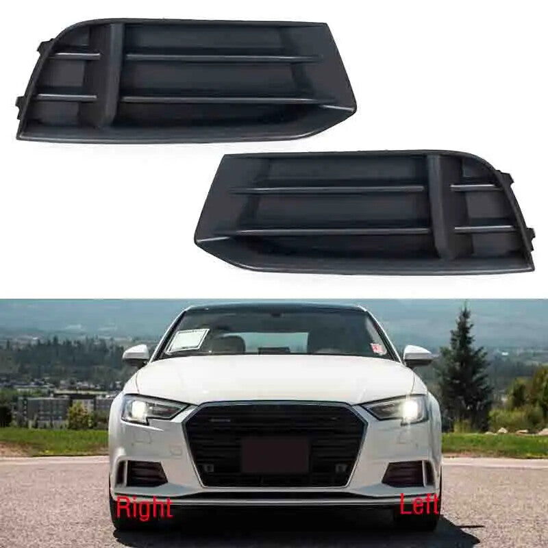 Pair for Audi A3 2017-2019 Car Front Bumper Foglight Foglamp Trim Lid Bezel Hood
