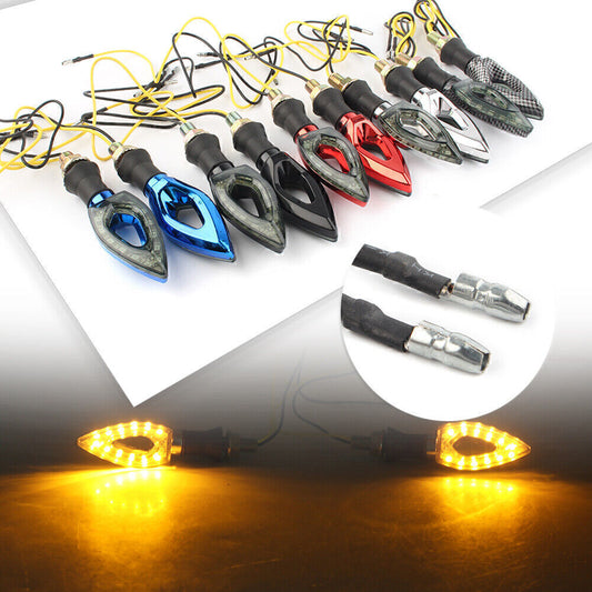 2x LED Motorcycle Amber Turn Signal Blinker Indicator Light Fit for Yamaha Q