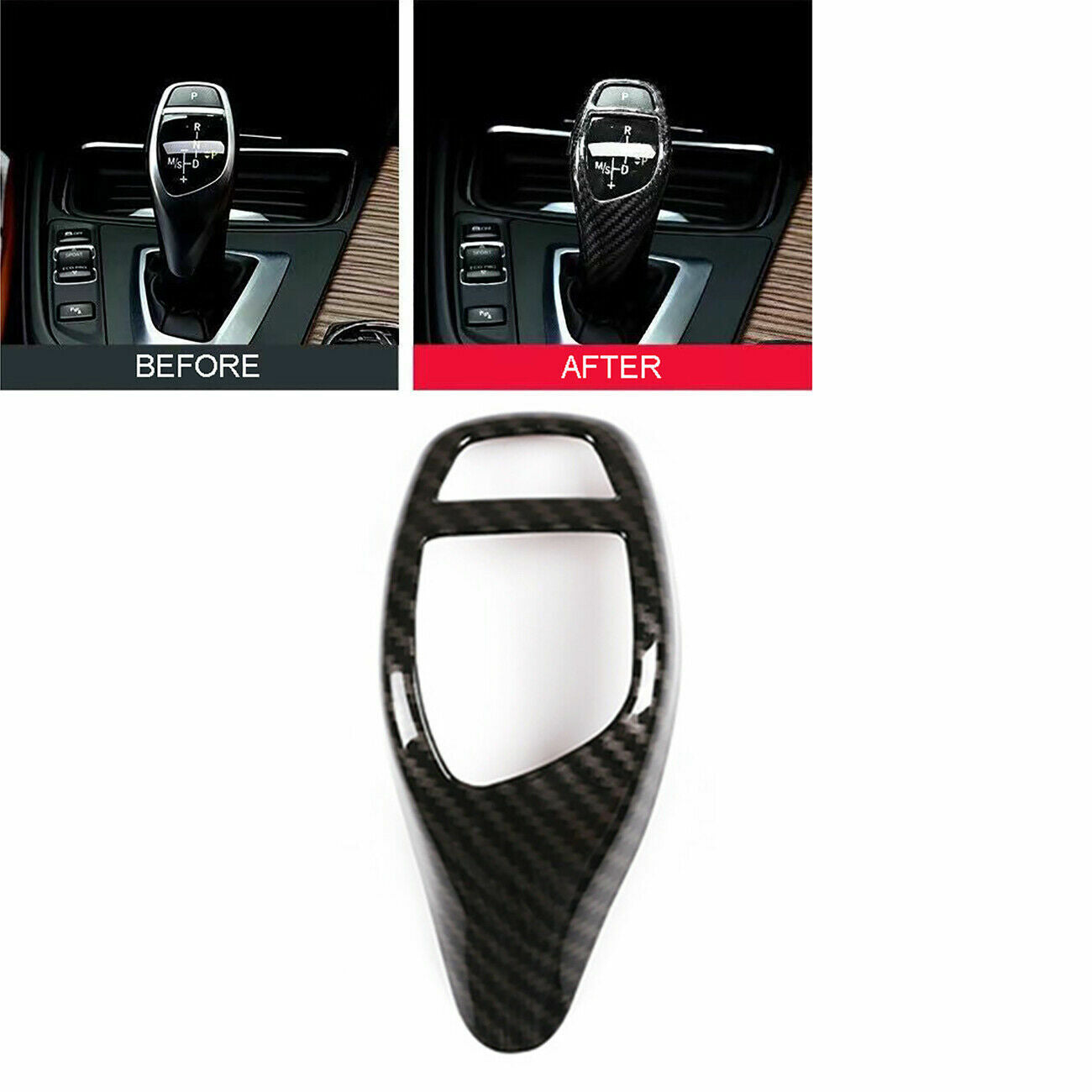 for BMW F30 F20 F10 F15 F25 X5 X3 Shift Button Cover Trim Carbon Fiber Style